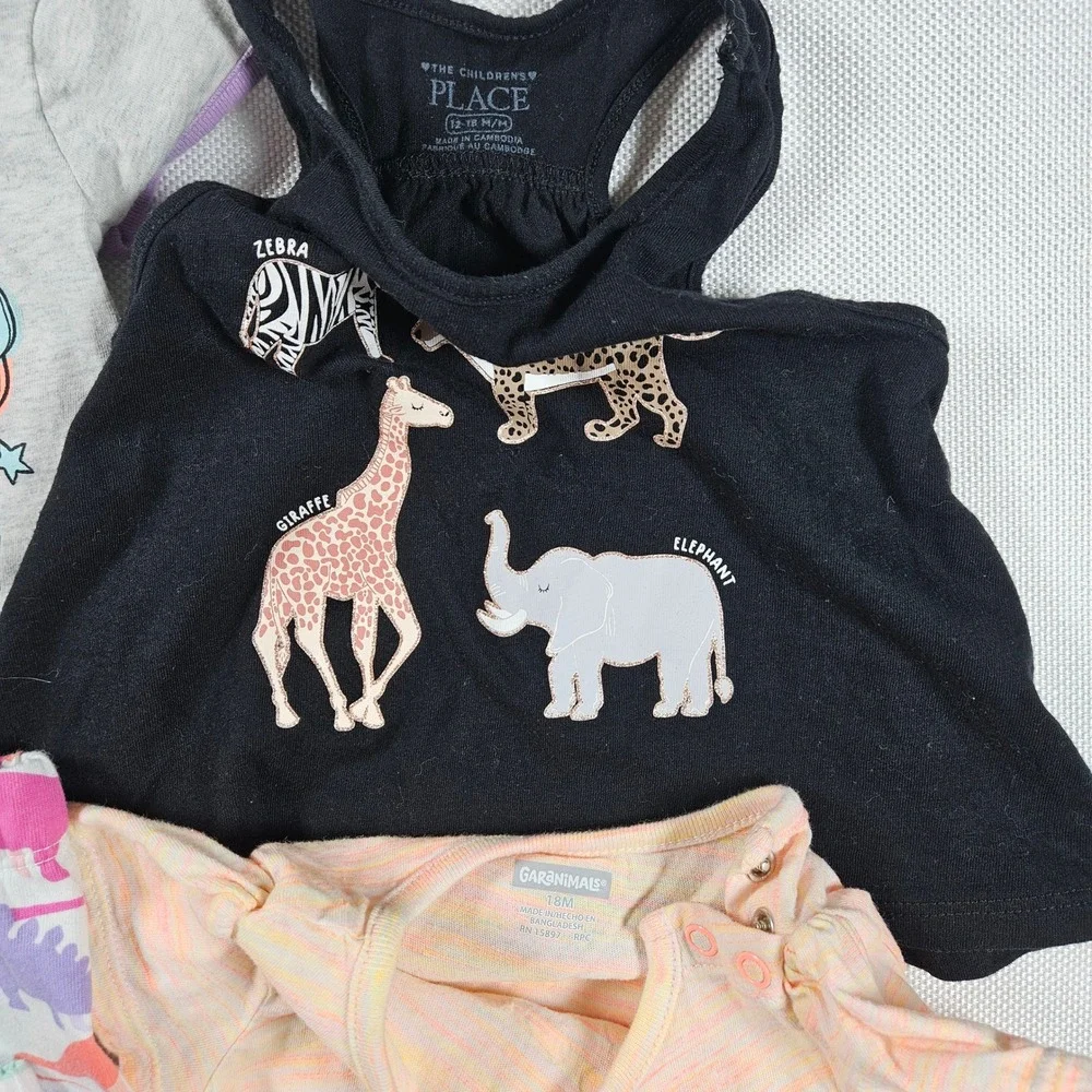 Girls Kids 5 Piece Outfit Rainbow Ice Cream Zoo Dinosaur Stripes Size 18M‎ - Picture 2 of 4
